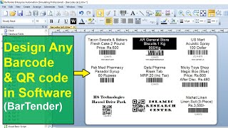 how to design barcode labels  label and barcode generator software free  BarTender [upl. by Nitsew]