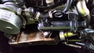 BMW E60 530d  Main Engine and EGR Thermostat change [upl. by Idelle278]