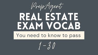 Real Estate Exam Vocab You Must Know to Pass 1  30  2023 [upl. by Naivat]