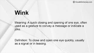 Wink Meaning [upl. by Brice]