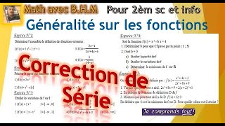 généralité sur les fonctions correction de série pour 2ème sc et info [upl. by Abrams]