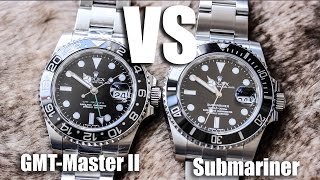 Rolex Submariner Vs Rolex GMTMaster II [upl. by Hilbert]