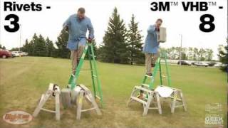 3M VHB adhesive demonstration holds up man  Another Geek Moment [upl. by Winifield]