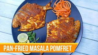 PanFried Masala Pomfret Recipe  Pomfret Fry Recipe  Pomfret Tawa Fry [upl. by Ateuqram148]