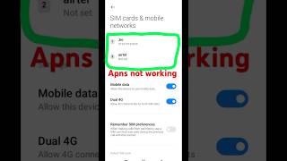 Apna Not working Jio  Apns Not working Apns Not working Airtel  shorts 2024 [upl. by Retrac]