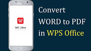 How to convert WPS Office Word to PDF [upl. by Eecart454]