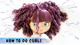 How to do Curls  STRAW CURLS  Blythe doll [upl. by Estrin]