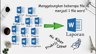 Cara Menggabungkan Beberapa File Menjadi 1 FIle Word Tanpa Merubah Format Cepat  Mudah  No RIbet [upl. by Haimes]