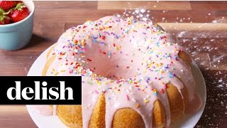 How To Make Donut Cake  Delish [upl. by Bil]