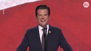 In RNC speech Matt Gaetz attorney general nominee says hell be Donald Trumps strongest ally [upl. by Bolling694]