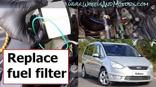 How to replace diesel fuel filter Ford GalaxySMaxMondeo 20 TDCi [upl. by Bahe]