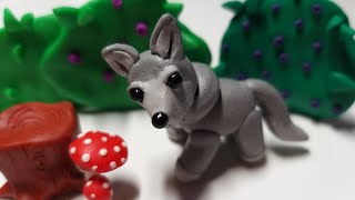 How to make Wolf of modelling clay or fondant [upl. by Kane]