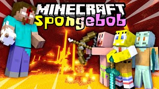 SPONGEBOB DAN PATRICK MELAWAN HEROBRINE 😡👻  Minecraft Spongebob  S1EP16 [upl. by Arita]