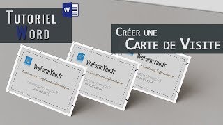 Word  Créer une Carte de Visite [upl. by Yrocal312]