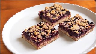 Blueberry Crumble Bars  Simple Breakfast Recipe [upl. by Joliet]