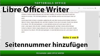 Seitennummern hinzufügen ganz einfach Libre Office Writer [upl. by Jase]