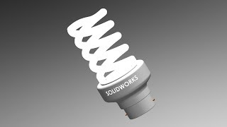 ⚡SOLIDWORKS TUTORIAL 8  Design a compact fluorescent lamp CFL in solidworks [upl. by Bate]