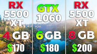 RX 5500 XT 4GB vs 8GB vs GTX 1060 6GB Test in 8 Games [upl. by Euqinomad999]