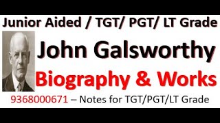 John Galsworthys Biography His Important Works amp their Publication Year His Awards [upl. by Janessa]