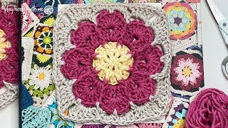 Make This Beautiful Floral Granny Square 🧶 🌸 [upl. by Thekla]