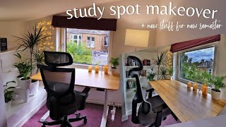 STUDY ROOM MAKEOVER  Mini Study Spot Tour [upl. by Joacima]