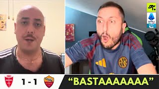 MONZA ROMA 1 1  TIFOSI ROMANISTI DISPERATI “CI STATE ROVINANDO LA VITA…”  TIFOSIAMO [upl. by Nerta]