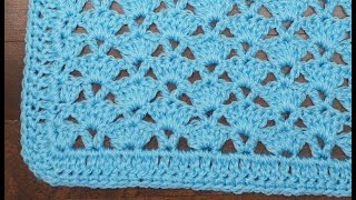 Simple Shell Baby Blanket tutorial [upl. by Nadean]