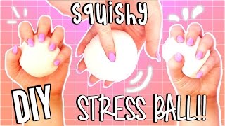 DIY SQUISHY STRESS BALL Without Balloons  How to make a Stress Ball SUPER EASY [upl. by Ahsilra]