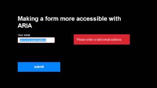 Using ARIA to make an invalid form input accessible [upl. by Animahs]