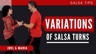 Salsa Tip Series  Variations of Salsa Turns for Social Dancing [upl. by Eiro]