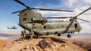 Chinook Helicopter Aerial Maneuvers in Mountainous Terrain  US Air Force  MFA [upl. by Auberbach]