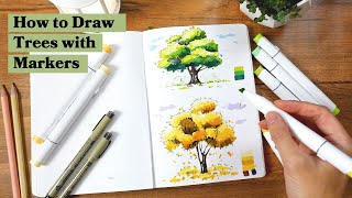 How to Draw Trees with Markers  Tutorial 1 [upl. by Tnarg555]