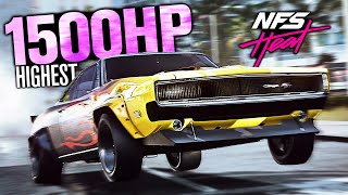 Need for Speed Heat  1500HP Highest Horsepower Car Dodge Charger Customization [upl. by Ferino]