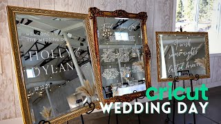 Cricut Wedding DIYs  Mirrored Signs  SETUP ON WEDDING DAY 🕊 [upl. by Robins98]