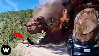 Tragic Moments Shocking Massive Rockfalls amp Landslides Filmed Seconds Before Disaster In The Wild [upl. by Eednak]