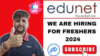 EDUNET FOUNDATIONS HIRING FOR FRESHERS tranding intership jobs viralshorts aaa internship2024 [upl. by Boleslaw]