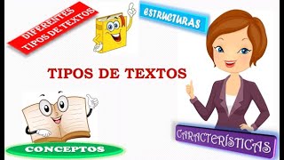 TIPOS DE TEXTOS CONCEPTO ESTRUCTURAS Y CARACTERÍSTICAS [upl. by Leigh]