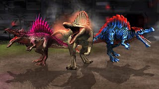 ALL 3 SPINOSAURUS X3 MAXED  JURASSIC WORLD THE GAME [upl. by Eenor805]