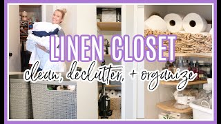 CLEAN DECLUTTER  ORGANIZE WITH ME 2021  HALL LINEN CLOSET ORGANIZATION [upl. by Corbie741]