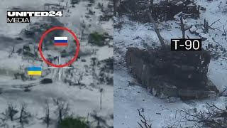 US Bradley IFV Destroy Russian T90M tank The Most Intense Tank Battle in Avdiivka warinukraine [upl. by Aihsenet]