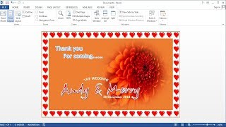 Microsoft word tutorial How To Make Your Own Thank You Card in MS Word [upl. by Dremann]