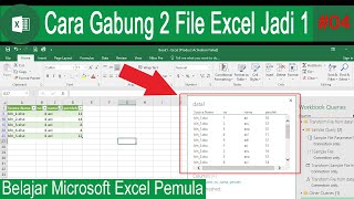 Belajar Microsoft Excel 5 cara menggabungkan 2 file excel menjadi 1 [upl. by Coltin]