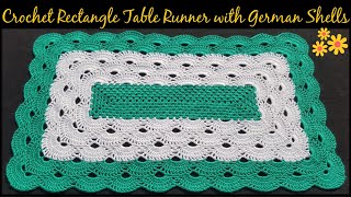 Crochet Rectangle Table Runner with German Shells [upl. by Ydroj60]