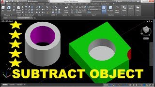 How to Subtract object in AutoCAD using Subtract command [upl. by Ednyl353]