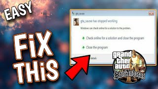 How to fix Gtasaexe has stopped working 100℅ working [upl. by Nekciv]