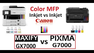 MAXIFY GX7000 vs PIXMA G7000  Inkjet comparison which Canon CISS office is better to buy [upl. by Ianthe]