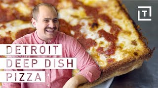 Making Deep Dish Pizza Detroit Style  FoodGroups [upl. by Morris]