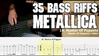 35 METALLICA BASS RIFFS  TABS [upl. by Lusty761]