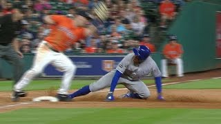 KCHOU Mondesi steals third base in the 7th [upl. by Thirzia780]