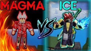 MAX ICE VS MAGMA DEVILFRUIT  BLOX PIECE  ROBLOX  WHICH IS STRONGEST [upl. by Adrianne]